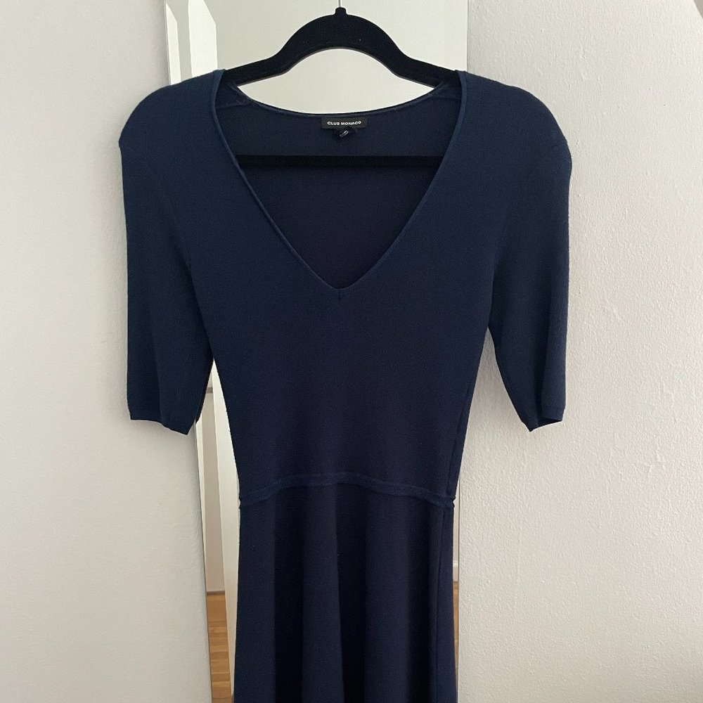 Club Monaco Navy Sweater Dress, XS